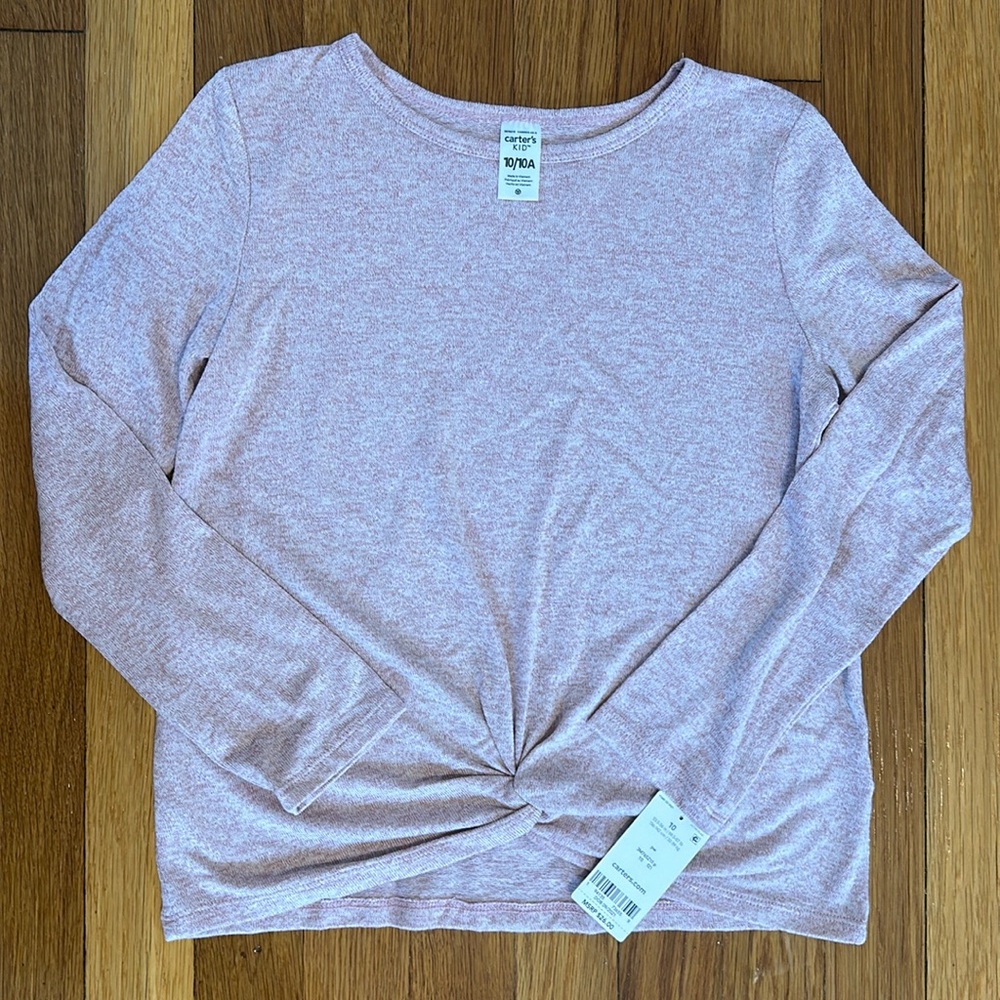 Kid Long-Sleeve Jersey Tee, Tie Tee, Carter's Size 10